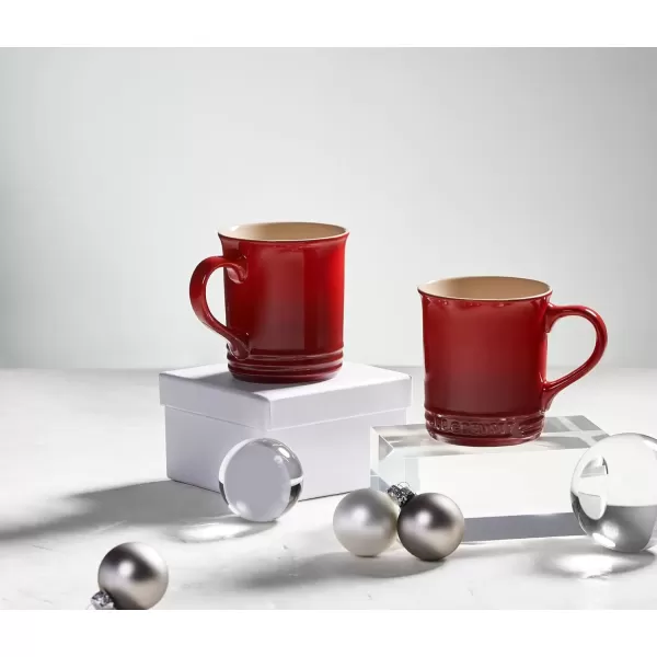 imageLe Creuset Stoneware Set of 4 Mugs 14 oz each OysterCerise