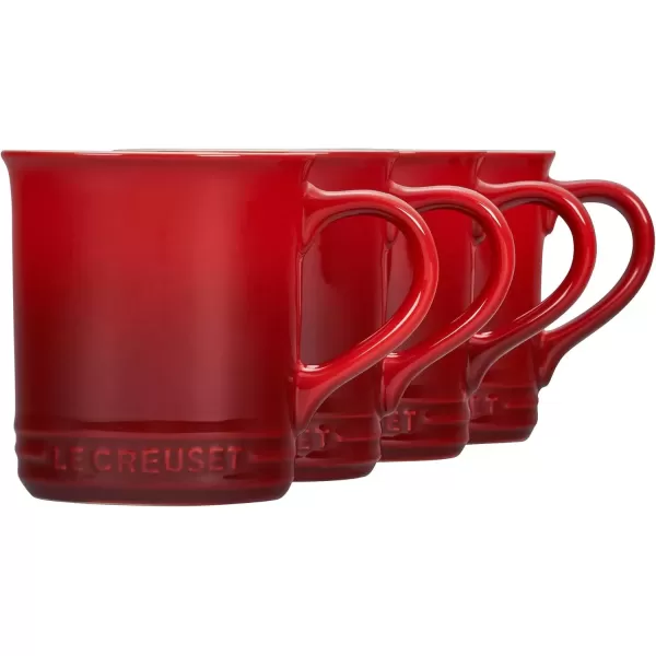 imageLe Creuset Stoneware Set of 4 Mugs 14 oz each OysterCerise