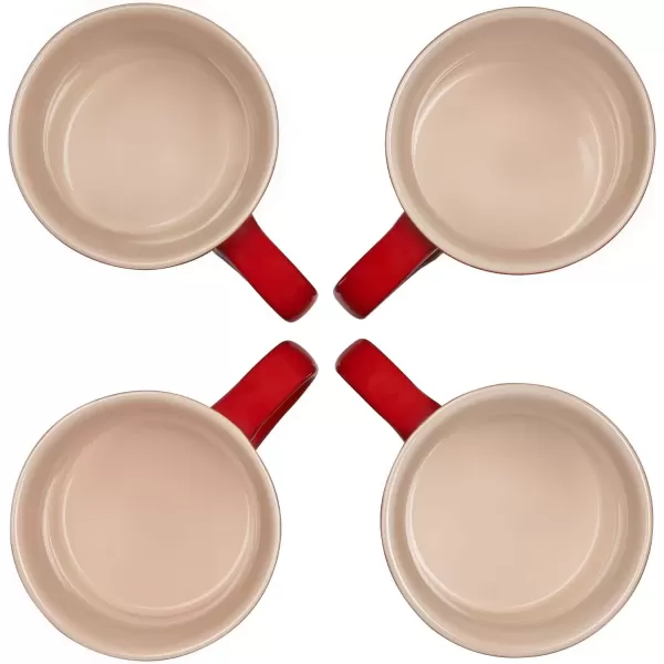 imageLe Creuset Stoneware Set of 4 Mugs 14 oz each OysterCerise