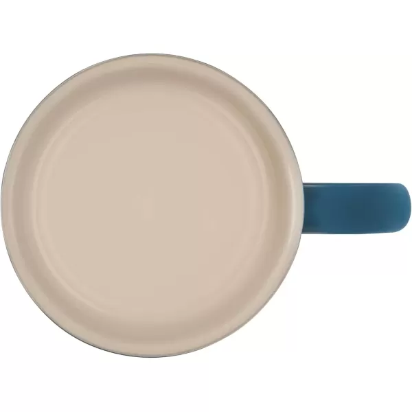 imageLe Creuset Stoneware Set of 4 Mugs 14 oz each OysterDeep Teal
