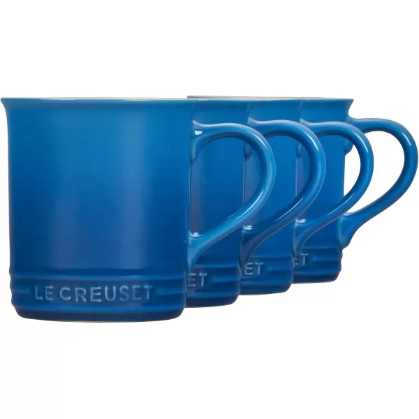 imageLe Creuset Stoneware Set of 4 Mugs 14 oz each OysterMarseille