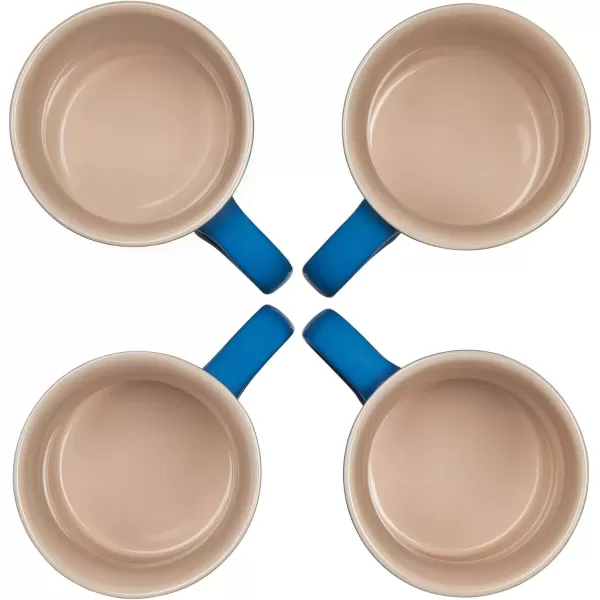 imageLe Creuset Stoneware Set of 4 Mugs 14 oz each OysterMarseille