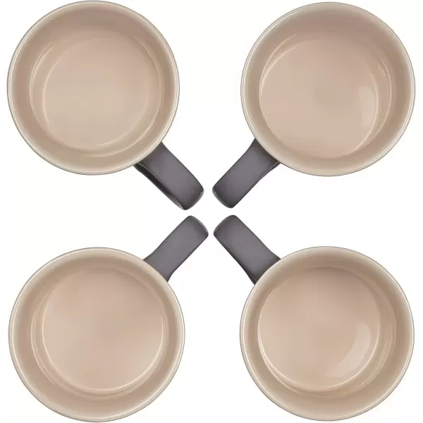 imageLe Creuset Stoneware Set of 4 Mugs 14 oz each OysterOyster