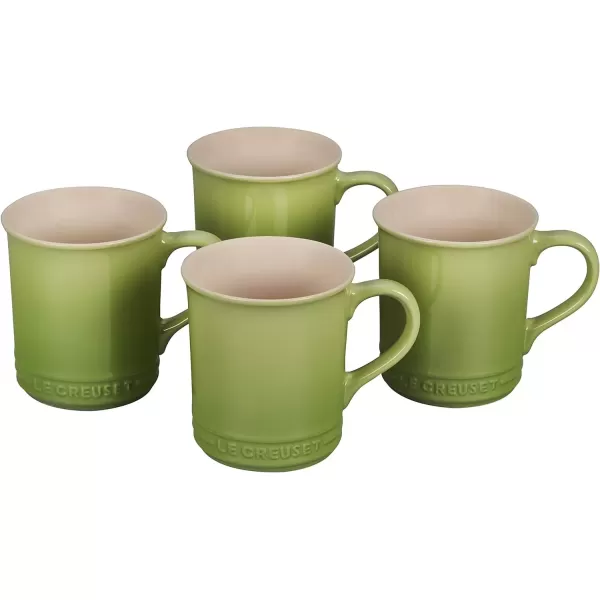 imageLe Creuset Stoneware Set of 4 Mugs 14 oz each OysterPalm