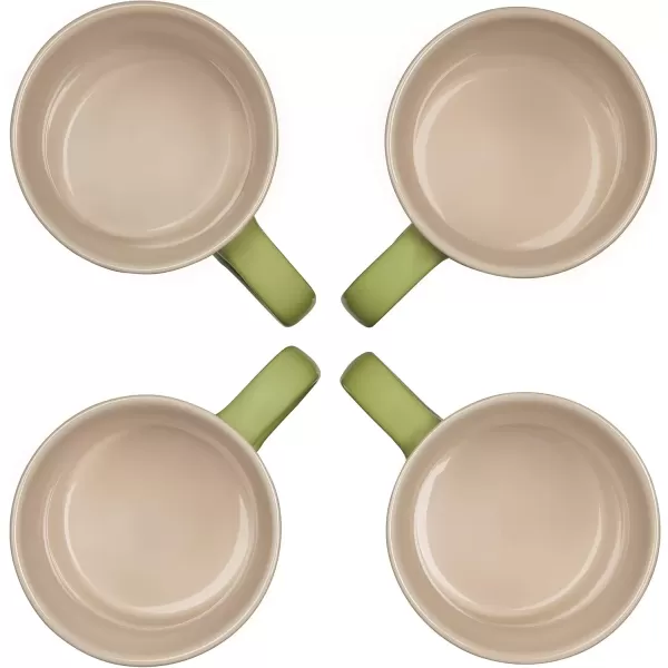 imageLe Creuset Stoneware Set of 4 Mugs 14 oz each OysterPalm