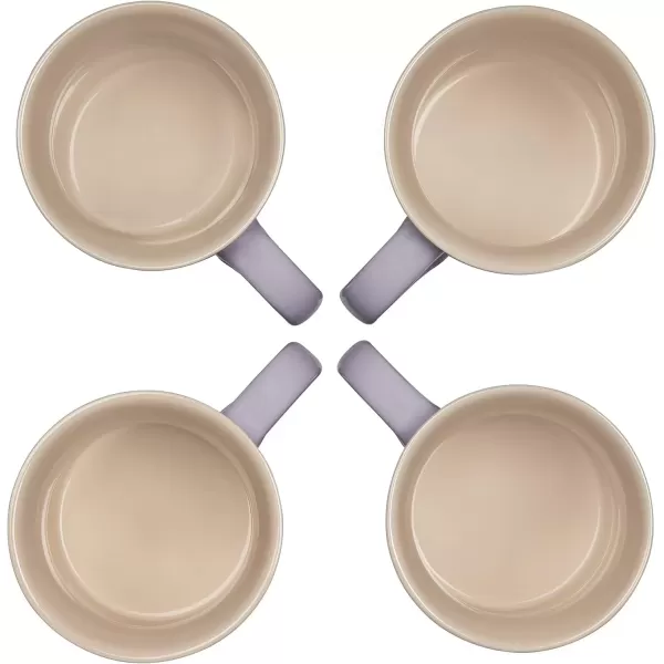 imageLe Creuset Stoneware Set of 4 Mugs 14 oz each OysterProvence