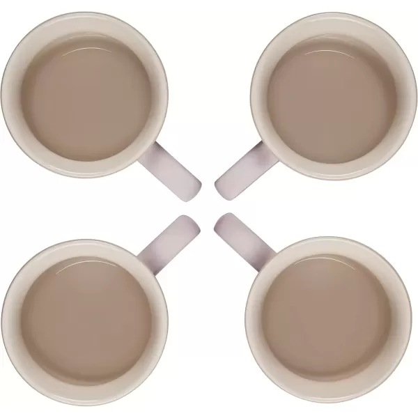 imageLe Creuset Stoneware Set of 4 Mugs 14 oz each OysterShallot
