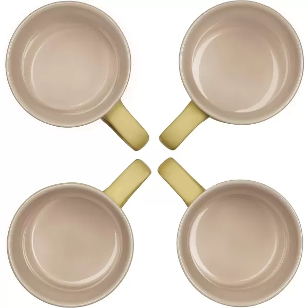 imageLe Creuset Stoneware Set of 4 Mugs 14 oz each OysterSoleil