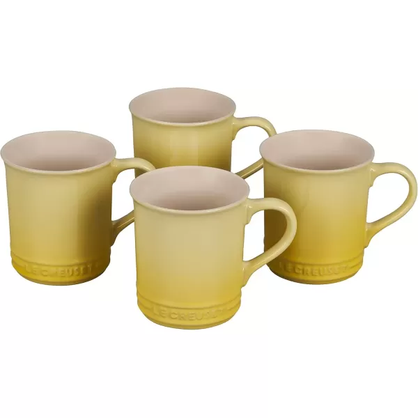 imageLe Creuset Stoneware Set of 4 Mugs 14 oz each OysterSoleil
