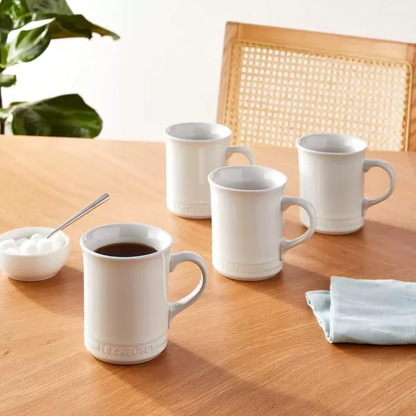 imageLe Creuset Stoneware Set of 4 Mugs 14 oz each OysterWhite