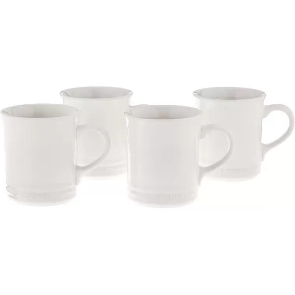 imageLe Creuset Stoneware Set of 4 Mugs 14 oz each OysterWhite