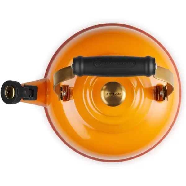imageLe Creuset Enamel on Steel Whistling Tea Kettle with Gold Finishes 17 qt PersimmonPersimmon