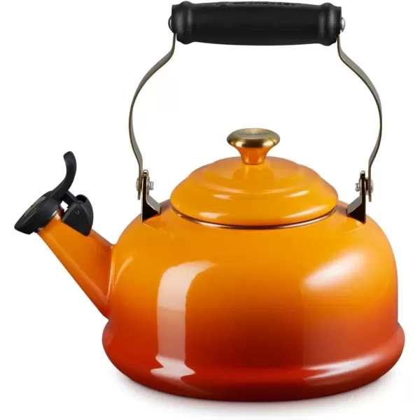 imageLe Creuset Enamel on Steel Whistling Tea Kettle with Gold Finishes 17 qt PersimmonPersimmon
