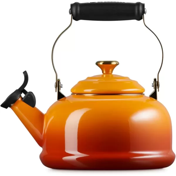 imageLe Creuset Enamel on Steel Whistling Tea Kettle with Gold Finishes 17 qt PersimmonPersimmon
