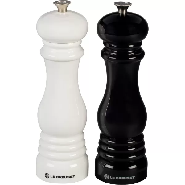 imageLe Creuset Salt and Pepper Mill Set 8quot x 2 12quot each Black ampamp WhiteBlackWhite