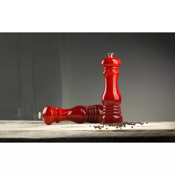 imageLe Creuset Salt and Pepper Mill Set 8quot x 2 12quot each Black ampamp WhiteCerise