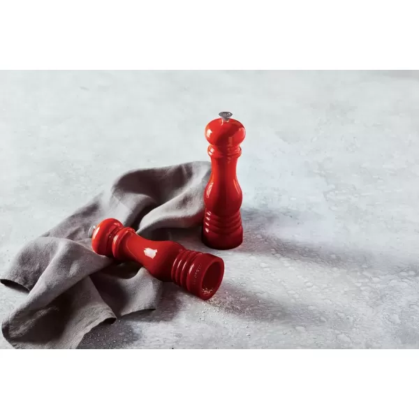 imageLe Creuset Salt and Pepper Mill Set 8quot x 2 12quot each Black ampamp WhiteCerise