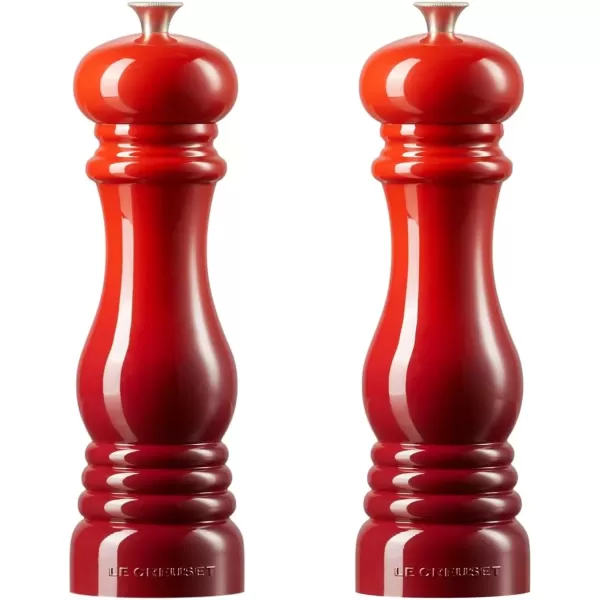 imageLe Creuset Salt and Pepper Mill Set 8quot x 2 12quot each Black ampamp WhiteCerise