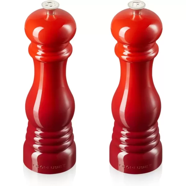 imageLe Creuset Salt and Pepper Mill Set 8quot x 2 12quot each Black ampamp WhiteCerise