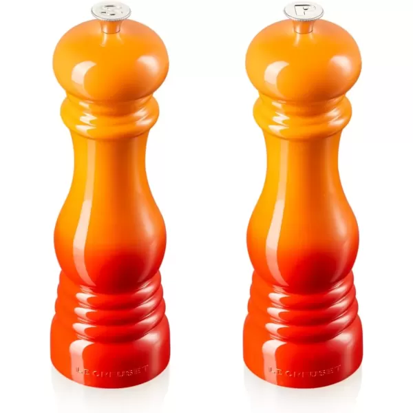 imageLe Creuset Salt and Pepper Mill Set 8quot x 2 12quot each Black ampamp WhiteFlame