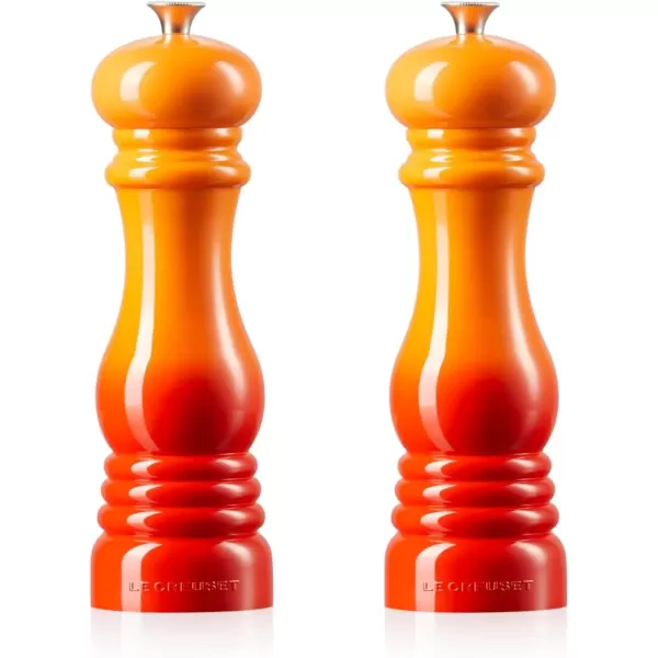 imageLe Creuset Salt and Pepper Mill Set 8quot x 2 12quot each Black ampamp WhiteFlame