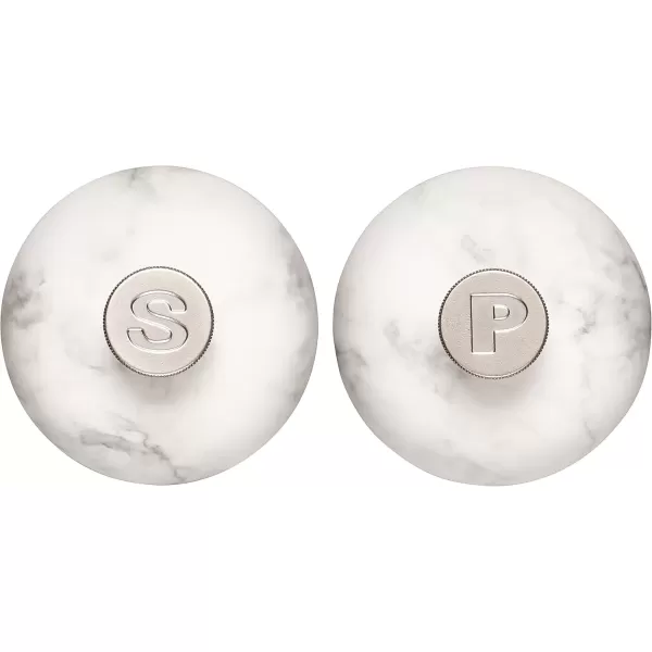 imageLe Creuset Salt and Pepper Mill Set 8quot x 2 12quot each Black ampamp WhiteMarble