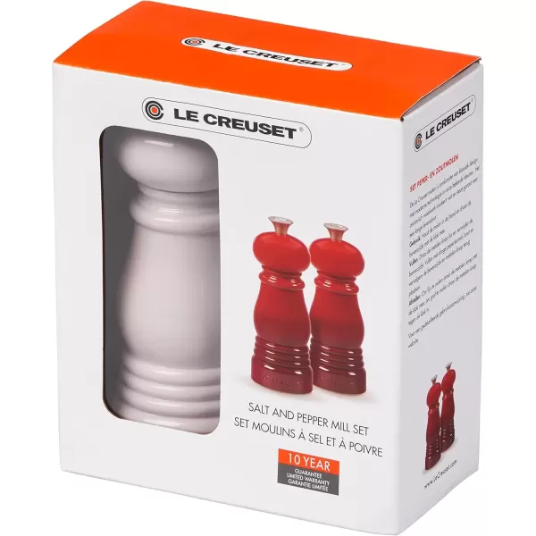 imageLe Creuset Salt and Pepper Mill Set 8quot x 2 12quot each Black ampamp WhiteShallot