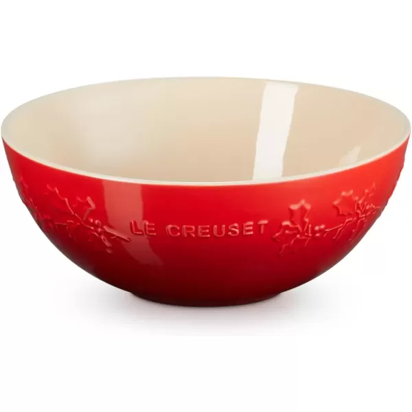 imageLe Creuset Stoneware Holly Collection Multi Bowl 35 qt WhiteCerise