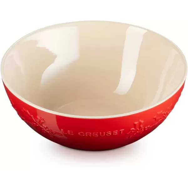 imageLe Creuset Stoneware Holly Collection Multi Bowl 35 qt WhiteCerise