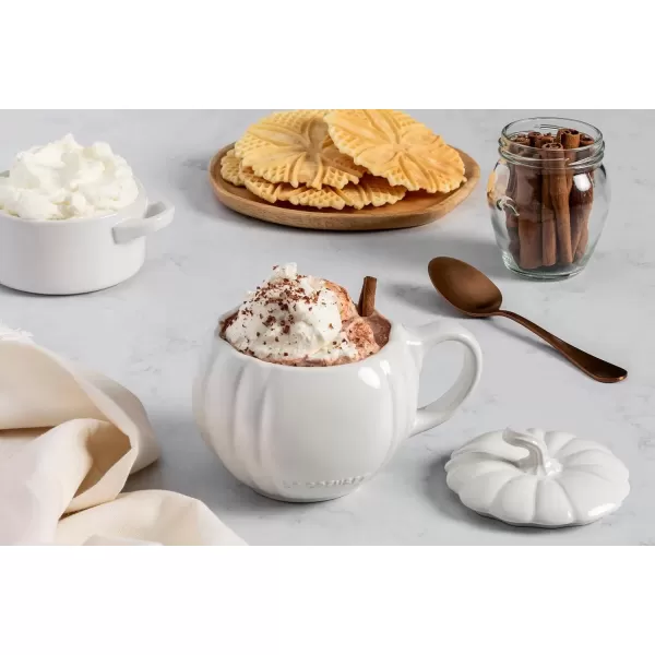 imageLe Creuset Stoneware Pumpkin Mug with Lid 14 oz RhoneOlive