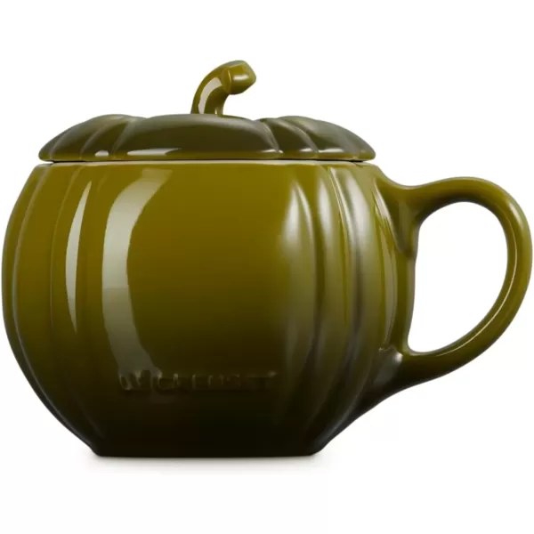 imageLe Creuset Stoneware Pumpkin Mug with Lid 14 oz RhoneOlive