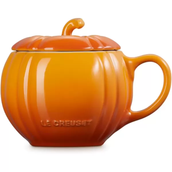 imageLe Creuset Stoneware Pumpkin Mug with Lid 14 oz RhonePersimmon