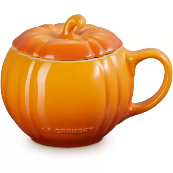 imageLe Creuset Stoneware Pumpkin Mug with Lid 14 oz RhonePersimmon