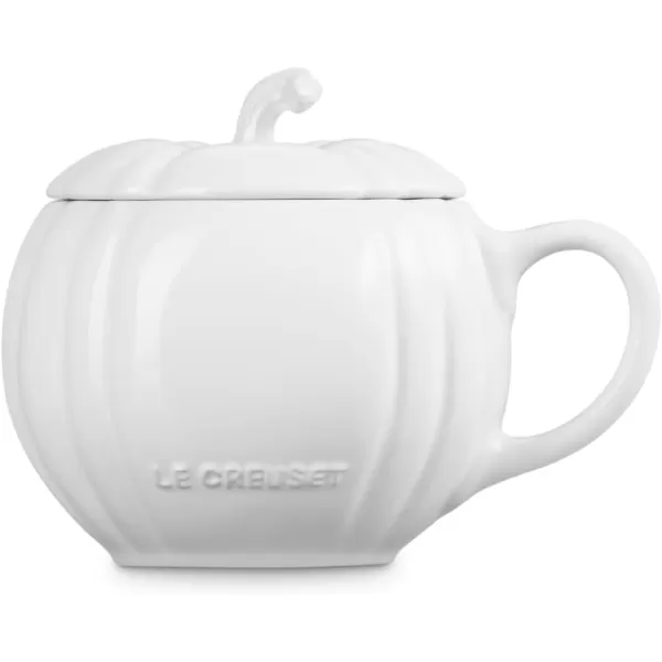 imageLe Creuset Stoneware Pumpkin Mug with Lid 14 oz RhoneWhite