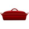 imageLe Creuset Stoneware Heritage Covered Rectangular Casserole 4 qt 12quot x 9quot WhiteCerise