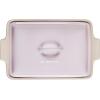 imageLe Creuset Stoneware Heritage Covered Rectangular Casserole 4 qt 12quot x 9quot WhiteShallot