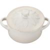imageLe Creuset Stoneware Mini Round Cocotte with Flower Lid 8oz MeringueMeringue