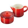 imageLe Creuset Stoneware Signature Cream ampamp Sugar Set Cerise Cream 300 ml Sugar 8ozCerise