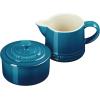 imageLe Creuset Stoneware Signature Cream ampamp Sugar Set Cerise Cream 300 ml Sugar 8ozDeep Teal