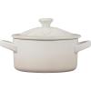 imageLe Creuset Stoneware Mini Round Cocotte with Flower Lid 8oz MeringueMeringue