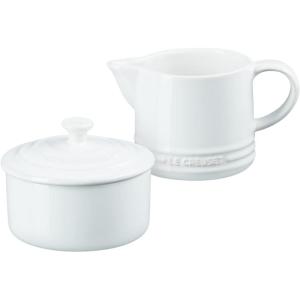 imageLe Creuset Stoneware Signature Cream ampamp Sugar Set Cerise Cream 300 ml Sugar 8ozWhite