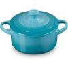 imageLe Creuset Stoneware Classic Round Mini Cocotte 8oz Chiffon PinkCaribbean