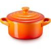 imageLe Creuset Stoneware Classic Round Mini Cocotte 8oz Chiffon PinkFlame