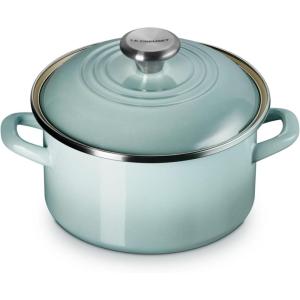 imageLe Creuset Enamel on Steel Traditional Petite Stockpot 38qt CeriseSea Salt