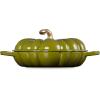 imageLe Creuset Enameled Cast Iron Figural Pumpkin Braiser 275 qt WhiteOlive