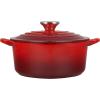 imageLe Creuset Signature Enameled Cast Iron Figural Heart Cocotte 2 Quart Cerise with Stainless Steel KnobCerise