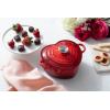 imageLe Creuset Signature Enameled Cast Iron Figural Heart Cocotte 2 Quart Cerise with Stainless Steel KnobCerise