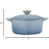 imageLe Creuset Signature Enameled Cast Iron Figural Heart Cocotte 2 Quart Cerise with Stainless Steel KnobCoastal Blue