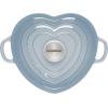 imageLe Creuset Signature Enameled Cast Iron Figural Heart Cocotte 2 Quart Cerise with Stainless Steel KnobCoastal Blue