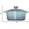imageLe Creuset Signature Enameled Cast Iron Figural Heart Cocotte 2 Quart Cerise with Stainless Steel KnobSea Salt